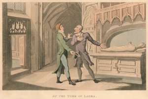 U hrobu Laury, 1821 od Thomas Rowlandson