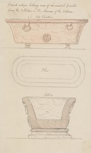 Koupací váza z červené žuly, Vatikán od Thomas Rowlandson