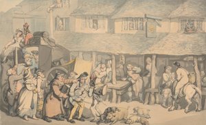 Bodmin Cornwall: Příchod dostavníku od Thomas Rowlandson