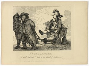 Boswellova cesta po Hebridách: Frontispis od Thomas Rowlandson