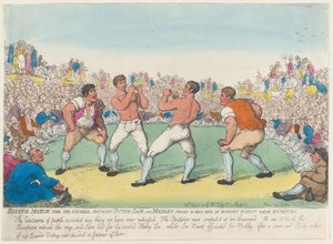 Boxerský zápas o 200 guinejí, Betwixt Dutch Sam a Medley, bojoval 31. května 1810, dne..., 5. června 1810. od Thomas Rowlandson