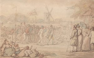 Zápas kapitána Barclayho v rallye - finále od Thomas Rowlandson