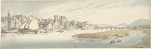 Hrad Carmarthen, Wales od Thomas Rowlandson