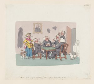 Christmas Academics Playing a Rubber at Whist, 1. dubna 1803, 1. dubna 1803. od Thomas Rowlandson