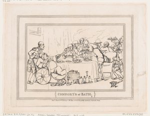 Pohodlí v Bathu, deska č. 9 od Thomas Rowlandson