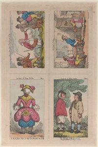 Kostým prasat Norton, Jak muž může střílet svou vlastní paruku a Služka z Mim, 1809., 1809. od Thomas Rowlandson
