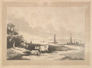 Krávy a moře, 1783-89. od Thomas Rowlandson