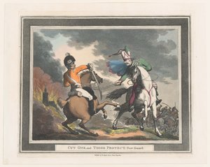 Cut One and Thigh Protect New Guard, 1798., 1798. od Thomas Rowlandson