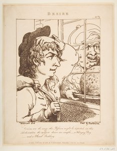 Desire Le Brun Travested aneb karikatury vášní, 20. ledna 1800. od Thomas Rowlandson