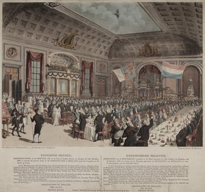 Večeře na oslavu emancipace Holandska od Francie, City of London Tavern, Bishopsgate, 1814 (akvatinta) od Thomas Rowlandson