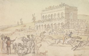 Doktor Syntax přišel o své peníze na dostihovém závodišti v Yorku od Thomas Rowlandson