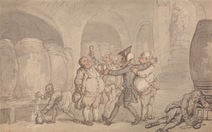 Dr. Syntax osvobozený od sklepa od Thomas Rowlandson