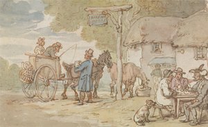Dr. Syntax před Halfway House od Thomas Rowlandson