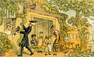 "Dr Syntax představuje květinovou nabídku" od Thomas Rowlandson