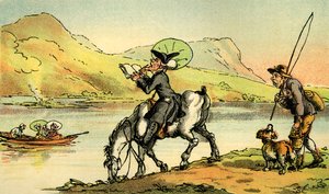 „Dr Syntax skicující jezero“ od Thomas Rowlandson