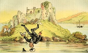 "Doktor Syntax padá do vody" od Thomas Rowlandson