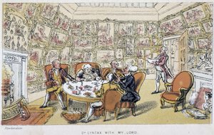 Dr. Syntax s mým pánem (v aristokratech) - ve „“Třech cestách doktora Syntaxe při hledání malebné útěchy a manželky““ od W. Combe, ill. od Rowlandson, Londýn, Hotten od Thomas Rowlandson