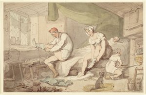Scéna s oblékáním od Thomas Rowlandson