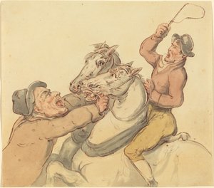 Drovers s párem chovných koní od Thomas Rowlandson