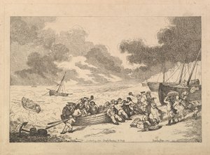 Plavba z Brighthelmstone do Diepp[e] (z knihy „Imitations of Modern Drawings“) od Thomas Rowlandson