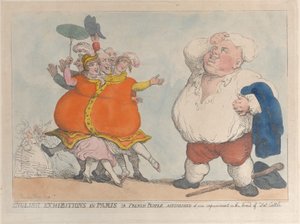 Anglické výstavy v Paříži aneb Francouzi užaslí nad naším zlepšením plemene o..., 1812. od Thomas Rowlandson