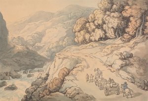 Vodopády na řece Conwy, severní Wales od Thomas Rowlandson