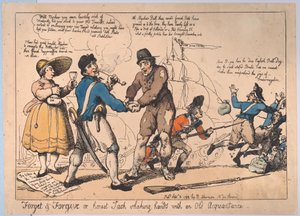 Forget & Forgive, aneb upřímný Jack si potřásl rukou se starým známým, Se..., 3. září 1799 od Thomas Rowlandson