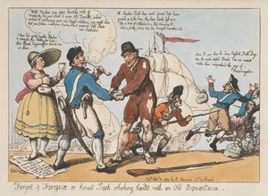 „Zapomeň a odpusť“ aneb „Poctivý Jack si podává ruku se starým známým“ od Thomas Rowlandson
