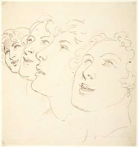 Čtyři hlavy od Thomas Rowlandson