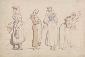 Čtyři ženy u studny v Římě od Thomas Rowlandson