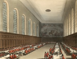 Celkový pohled na interiér nemocnice Chelsea od Thomas Rowlandson