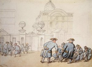 Greenwichská nemocnice (tužka a akvarel na papíře) od Thomas Rowlandson