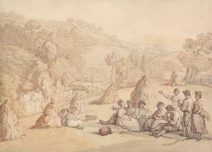 Sklízeče spočívající v kukuřičném poli od Thomas Rowlandson