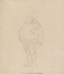 Henderson v roli Falstaffa od Thomas Rowlandson