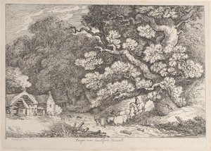 Hengar u Camelfordu, Cornwall od Thomas Rowlandson