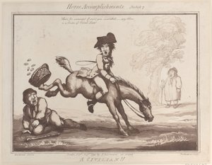 Horse Accomplishments, Skica 7: A Civilian !!, 1. srpna 1799., 1. srpna 1799. od Thomas Rowlandson