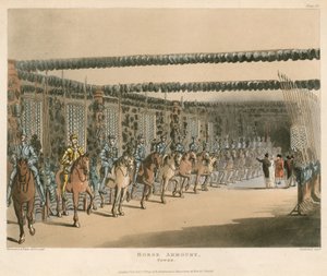 Koňská zbrojnice v Tower of London od Thomas Rowlandson