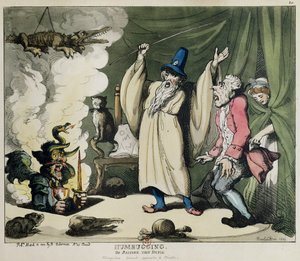 Humbugging nebo Raising the Devil, 1800 (barevné lito) od Thomas Rowlandson