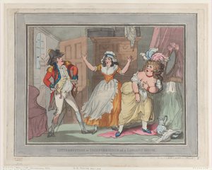 Rušení nebo nepříjemnosti ubytovny, [Apri..., [1. dubna 1789], znovu vydáno 1. dubna 1824. od Thomas Rowlandson