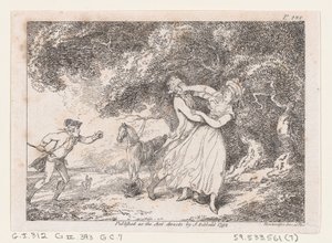 Joseph Hastens to Rescue Fanny from Imminent Danger, z The Adventures of Joseph Andrew..., 1792. od Thomas Rowlandson