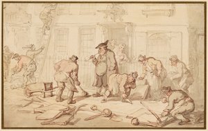 Dělníci dláždící ulici od Thomas Rowlandson