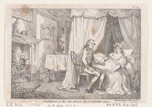 Lady Booby se pokouší svést neposkvrněného Josepha z The Adventures of Joseph Andrew..., 1792. od Thomas Rowlandson