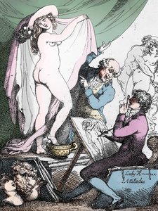 Postoje lady Hamiltonové, asi 1790 (lept) (čb fotografie) od Thomas Rowlandson