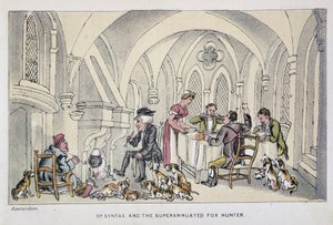 Le docteur à un repas des chasseurs - ve „“ třech cestách doktora Syntaxe: při hledání malebné útěchy a manželky““ od Williama Combe, nemocného. Rowlandson od Thomas Rowlandson