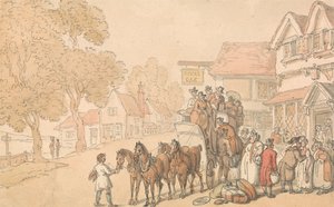 Nakládání dostavníku od Thomas Rowlandson