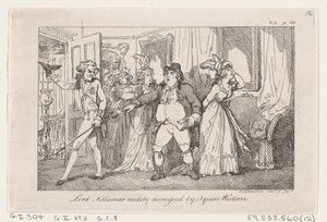 Lord Tellamar Rudely Dismissed by Squire Western, z The History of Tom Jones, a Foundl..., 1792. od Thomas Rowlandson
