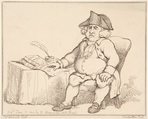 Muž u stolu od Thomas Rowlandson