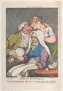 Medical Dispatch aneb Doctor Doubledose Killing Two Birds with One Stone, Novem..., 20. listopadu 1810. od Thomas Rowlandson