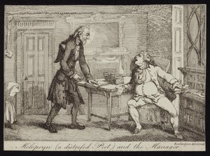 Melopoyn, zoufalý básník a manažer od Thomas Rowlandson