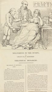 Melpomene v depresi; aneb: Dětské hry hájené divadelními panovníky od Thomas Rowlandson